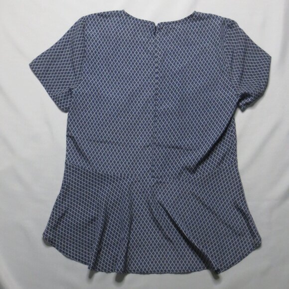 4/$14 MICHAEL KORS womens BLUE white TOP shirt BLOUSE career SHORT SLEEVE SIZE M - Picture 8 of 11
